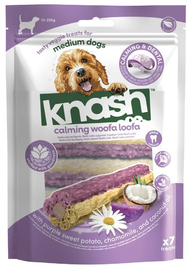 Knash woofa loofa calming medium purple sweet potato/chamomile zak a 7 stuks