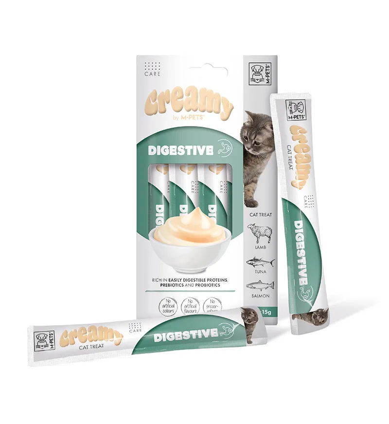 M-PETS Creamy Cat Functional treat Digestive - Lamb & Tuna & Salmon 60g