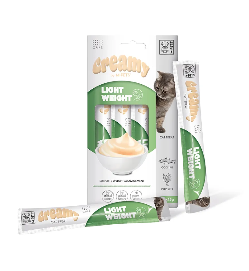 M-PETS Creamy Cat Functional treat Light weight - Codfish & Chicken 60g
